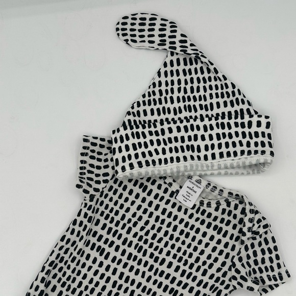 Adorable, size month black and white patterned onesie and hat from Nordstrom. - Picture 3 of 3